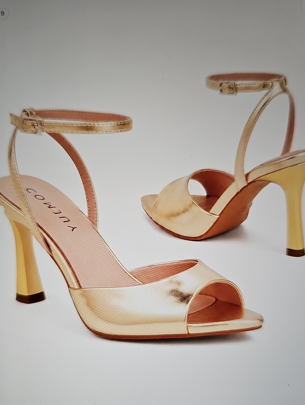 Gold NWT Ankle-Strap Open-Toe Heels